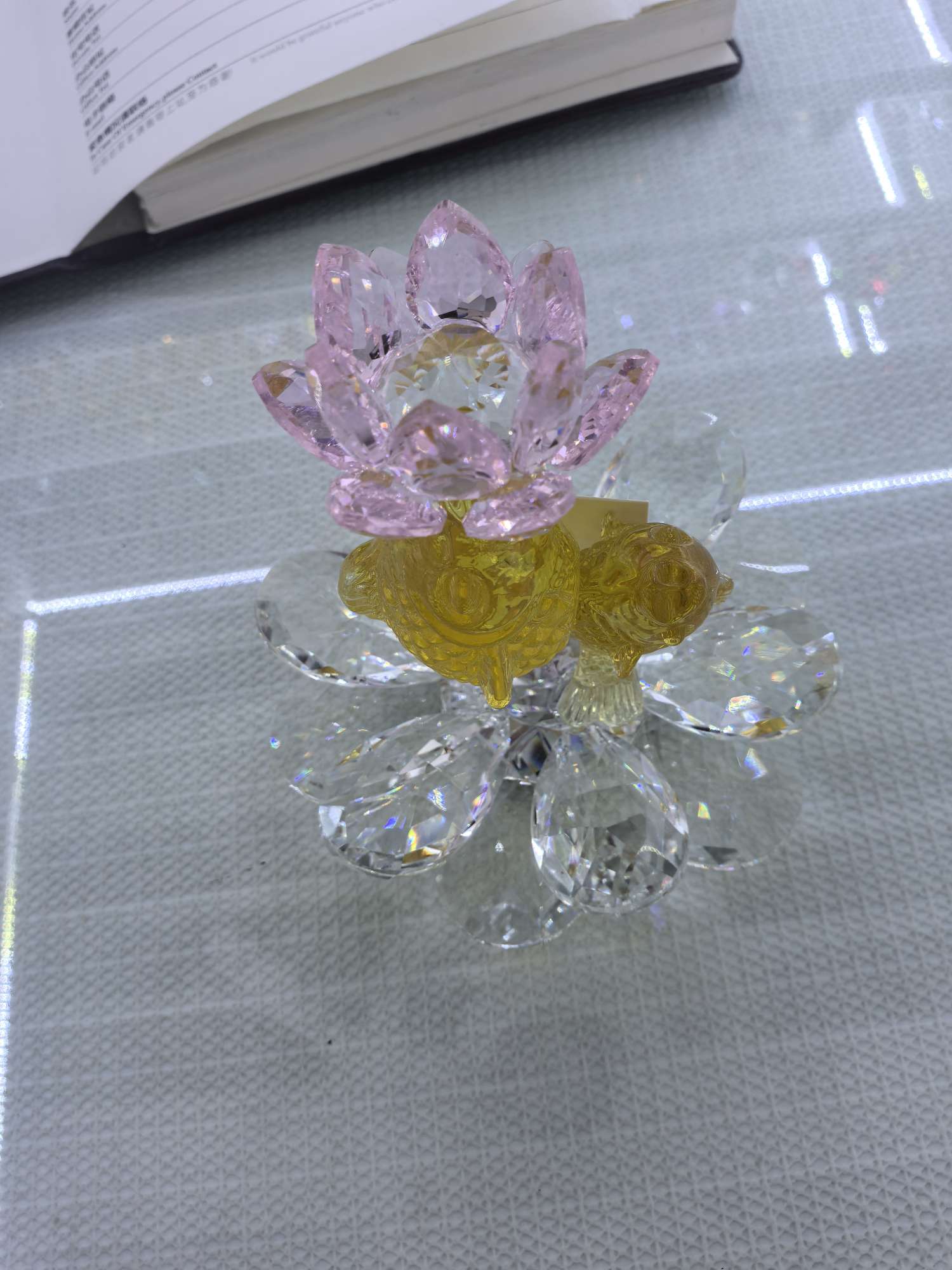 水晶工艺品紫水晶摆件发财树方块珠迪拜香精瓶子礼品收藏品莲花鱼盘