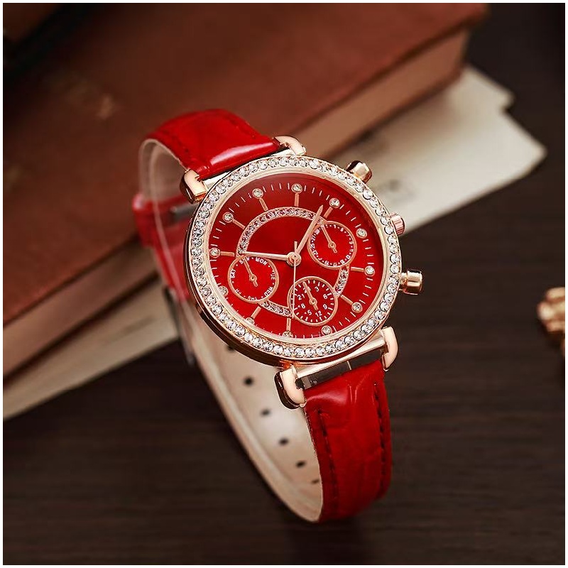 跨境电商爆款韩版多色满钻合金装饰手表女神学生情侣石英腕表细节图