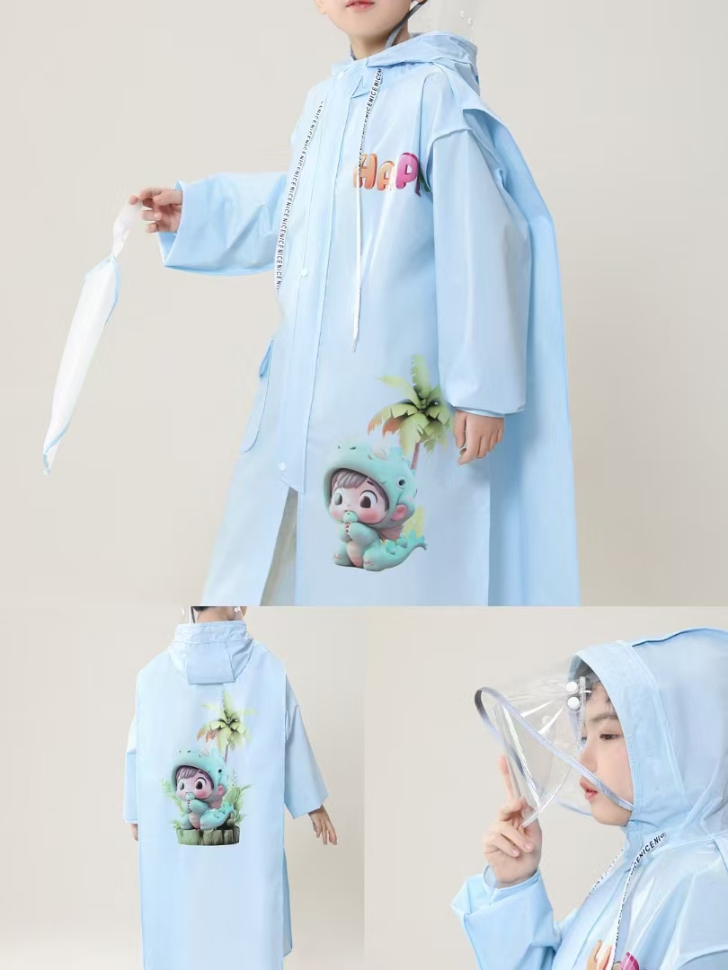 儿童时尚EVA多功能背包雨衣详情图2