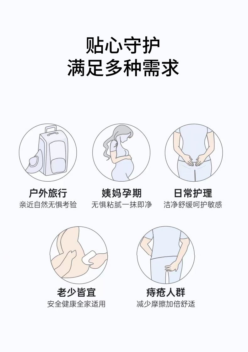 湿厕纸厕所专用纸巾家用湿手纸擦屁股厕巾男女清洁护理湿巾详情3