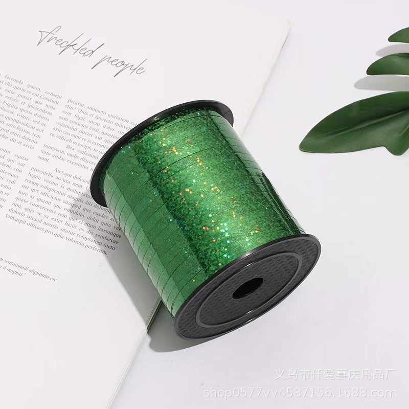 250-yard laser-coated iris ribbon birthday party flag rope, wedding room decoration ribbons of various lengths to choose from for birthday flag raising