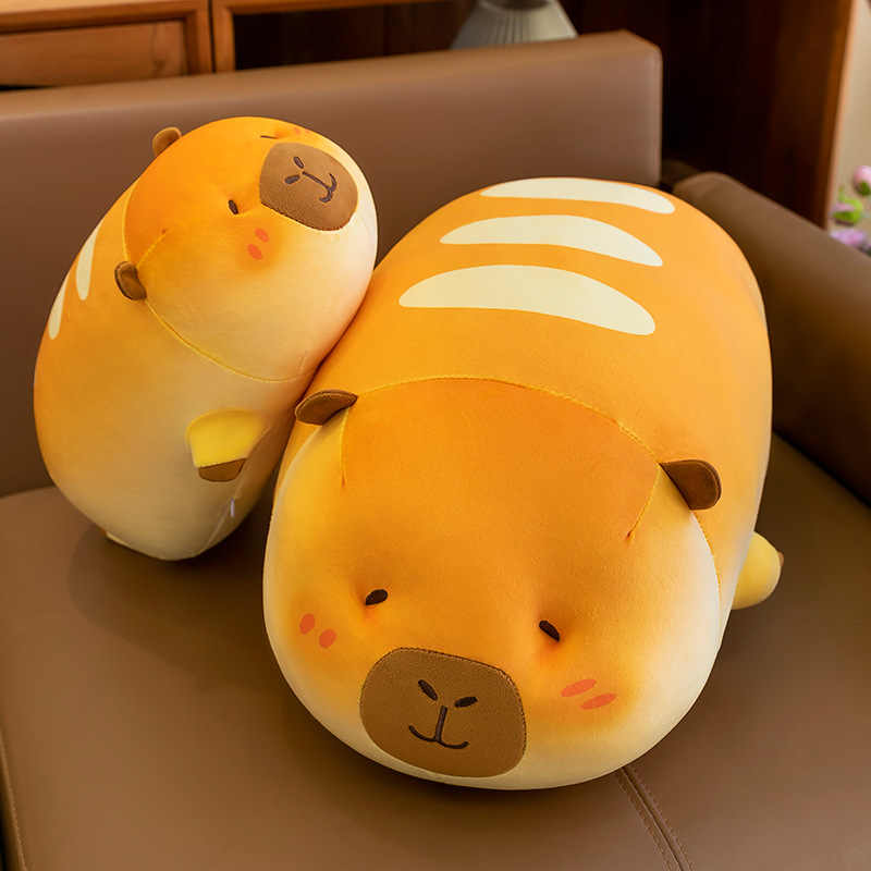 Cross-border capybara throw pillow, Kapibara plush toy, peach doll, office nap pillow, children's birthday gift full figure