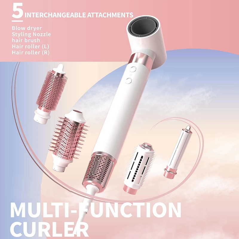 New Cross-Border High-Speed Hair Dryer, Five-In-One Hot Air Hair Straightening And Curling Dual-Purpose Curling Iron Hair Dryer Specification drawing