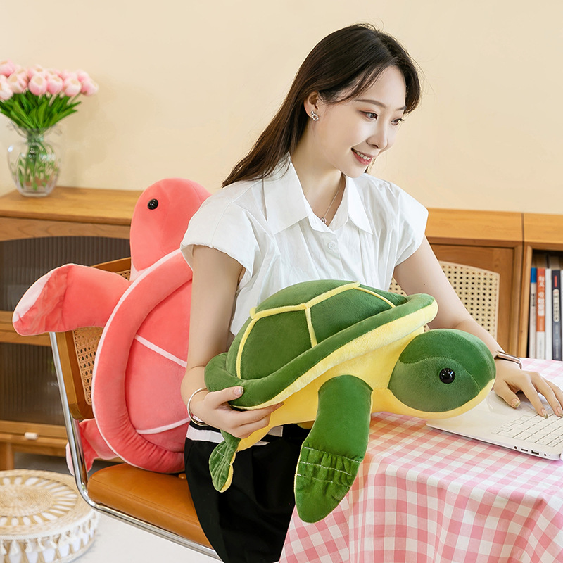 Foreign trade turtle plush toys, creative turtle throw pillows, cross-border Marine animal dolls, children's claw machine dolls details Picture