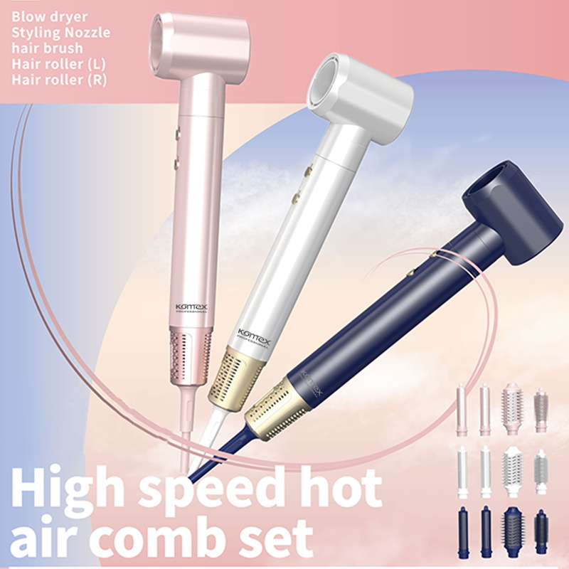 New Cross-Border High-Speed Hair Dryer, Five-In-One Hot Air Hair Straightening And Curling Dual-Purpose Curling Iron Hair Dryer details Picture