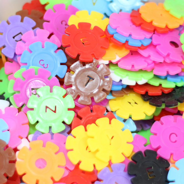 Digital letter snowflake plastic building block assembly children's toy diy early education snowflake children's toy assembly Specification drawing