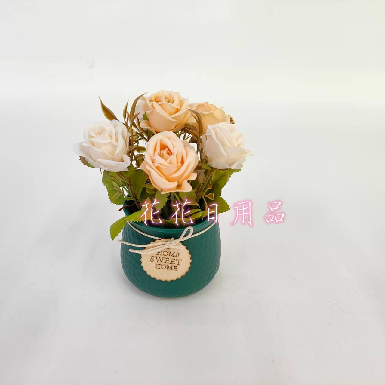 Artificial flowers, fake flowers, bonsai, ceramic POTS, rose ornaments Item Picture