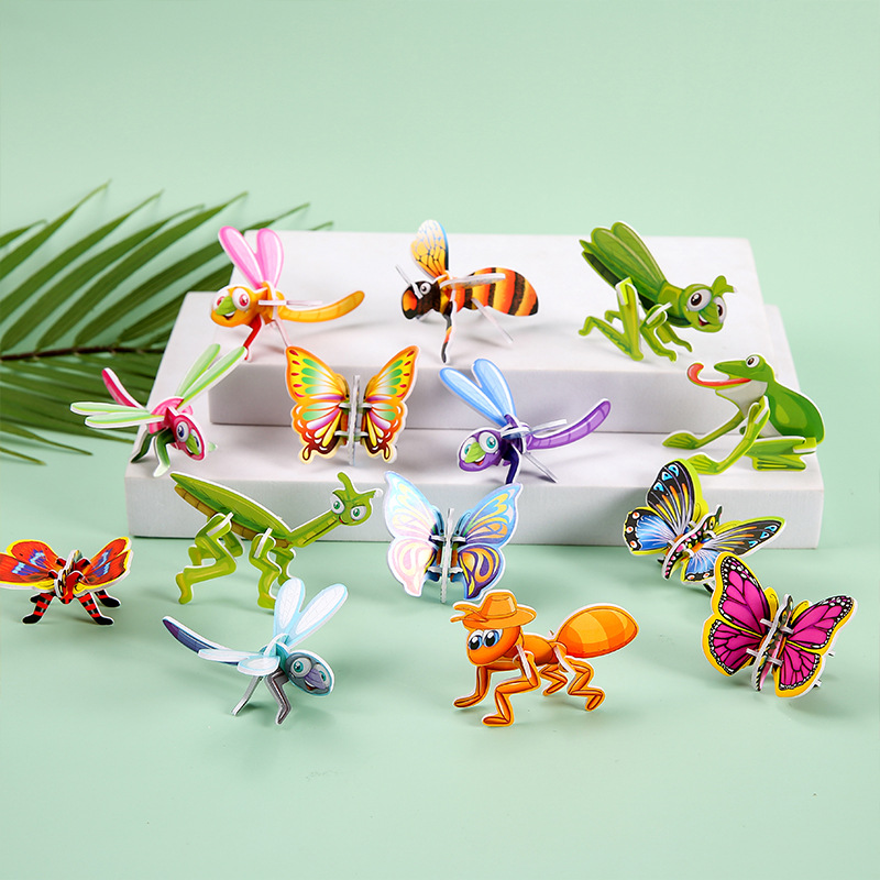 Wholesale of children's paper three-dimensional insect jigsaw puzzles, educational toys, diy jigsaw puzzles, and kindergarten gifts Specification drawing