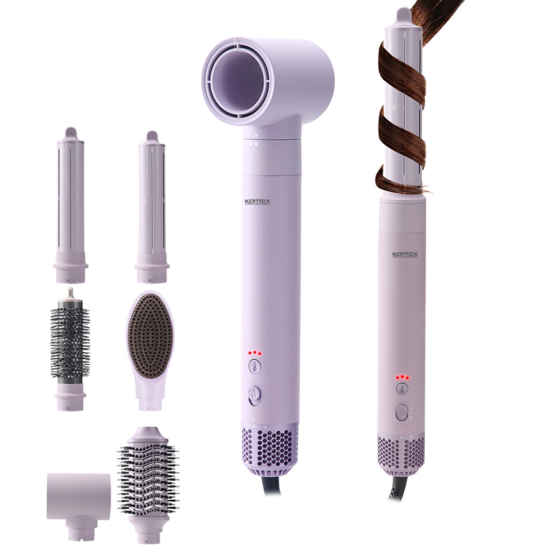 Kangmeisi Cross-Border High-Speed Six-In-One Hot Air Comb, Multi-Functional Curling Iron, Hair Dryer, Curling And Straightening Dual-Purpose Automatic Curling Iron