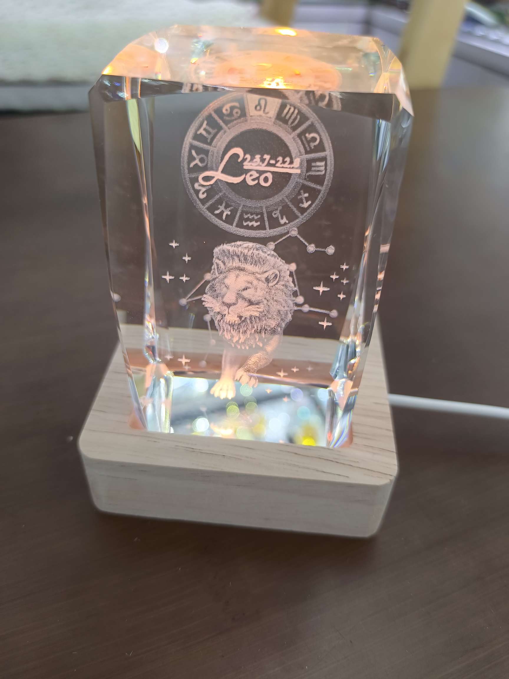 水晶方块，水晶礼品，水晶灯，星座，圣诞礼品细节图