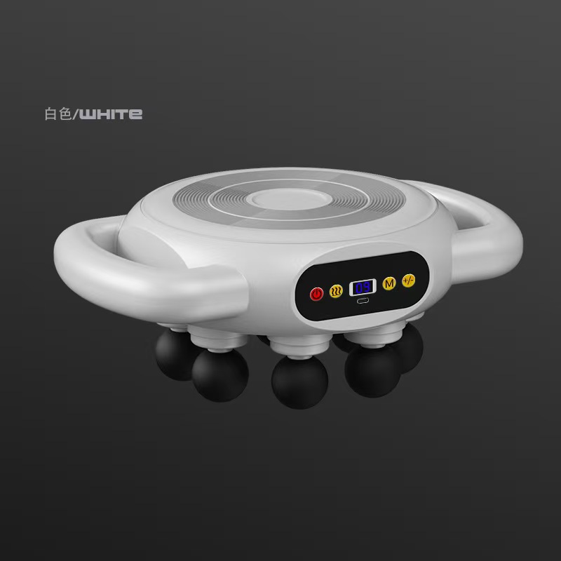 Cross-border multi-speed fascia instrument, eight-head heated fascia gun, multi-functional abdominal, shoulder and neck massage gun, muscle relaxation massage details Picture
