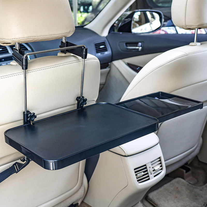 抽屉式车用电脑桌带鼠标盘电脑架车用餐桌车用置物盒
