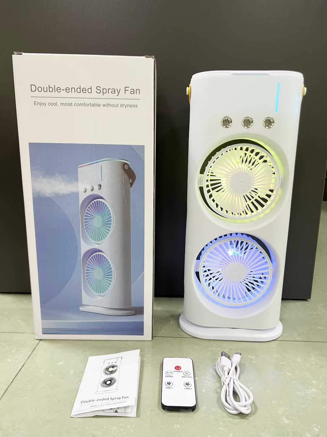 Mini USB charging fan, silent desktop fan, small and strong wind power USB plug-in fan, negative ion purification air circulation fan, lithium battery portable cooling small fan, light noise and low noise