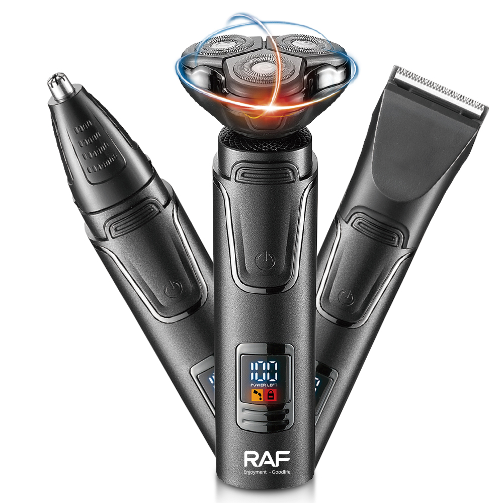 RAF Cross-border Charging USB Three-in-one Electric Men's Shaver, Shaving Nose Hair Trimmer, Beauty and Hair Care Set Specification image