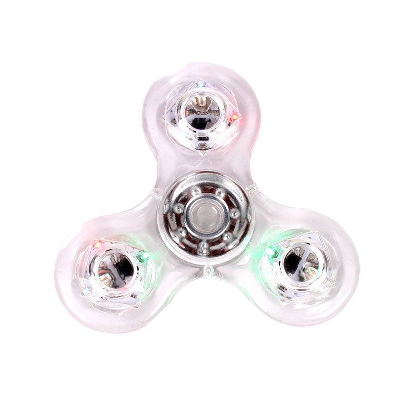 Wholesale transparent crystal LED light, colorful luminous fidget spinners, and PVC material cross-border fidget spinners toys Item Picture