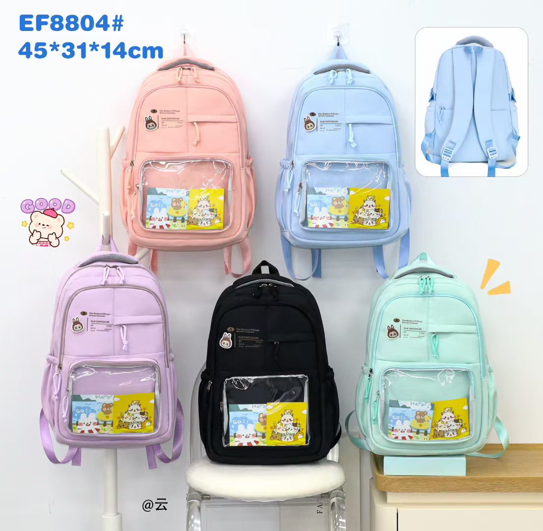 Fresh and light backpack, senior grade schoolbag, casual backpack, large-capacity student bag, waterproof lightweight computer bag detail image 7