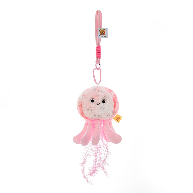New cute and popular jellyfish pendant, plush toy doll, ocean cartoon bag, pendant, keychain doll Item Picture