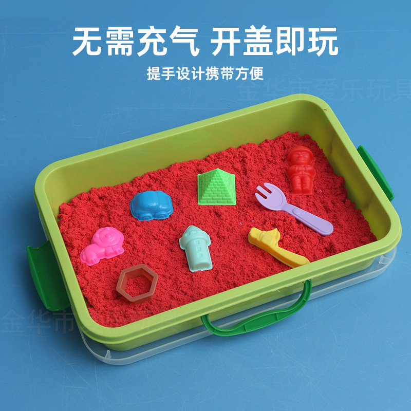 Space toy sand table, children's play sand storage box, thickened suitcase with cover, plastic tray wholesale, new handle Application Scenario