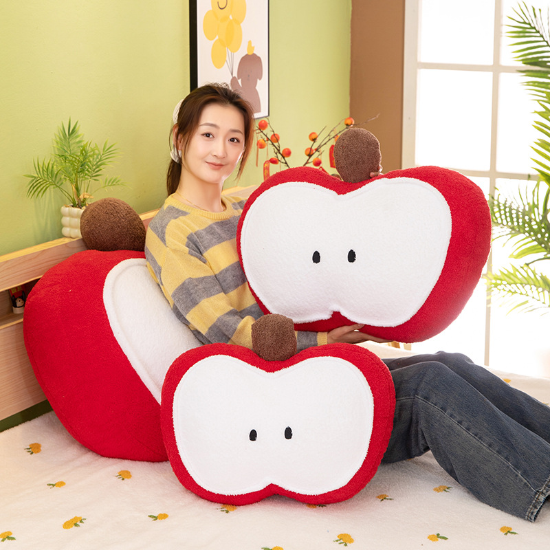 New InS-style cute cartoon apple throw pillow, girl sleeping bay window tatami cushion sofa lumbar support pillow Specification drawing