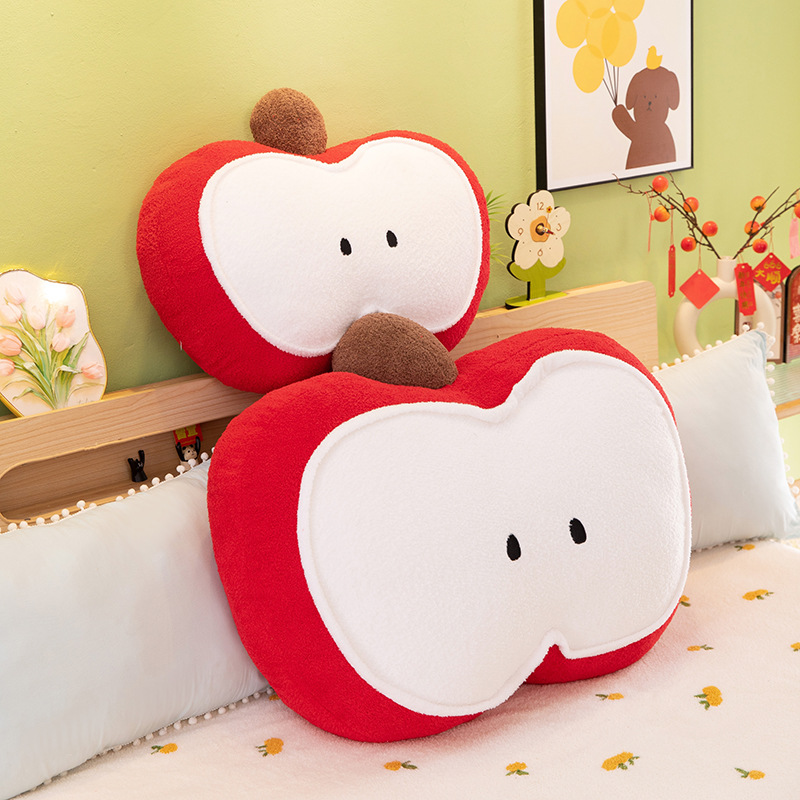 New InS-style cute cartoon apple throw pillow, girl sleeping bay window tatami cushion sofa lumbar support pillow full figure