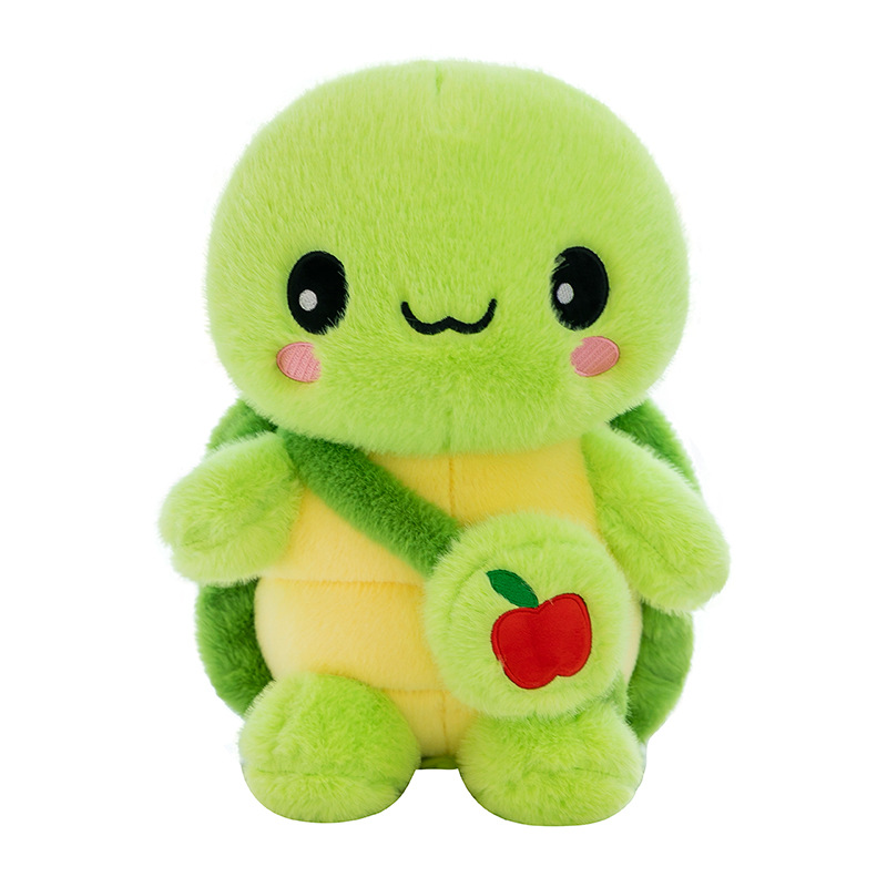 New green turtle plush toy, cute doll backpack doll, birthday gift for girls, 2D plush toy Item Picture