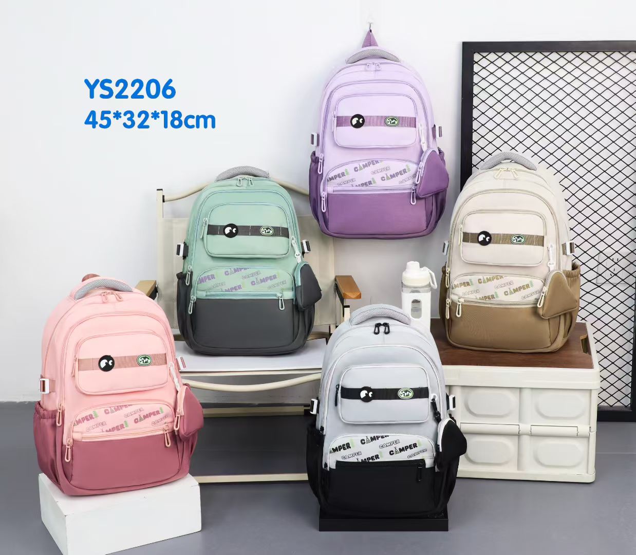 Fresh and light backpack, senior grade schoolbag, casual backpack, large-capacity student bag, waterproof lightweight computer bag detail image 3