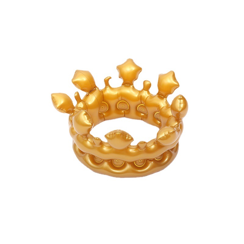 Wholesale of PVC crown inflatable toys for birthday parties, inflatable birthday hats, cartoon crown headwear and props Item Picture