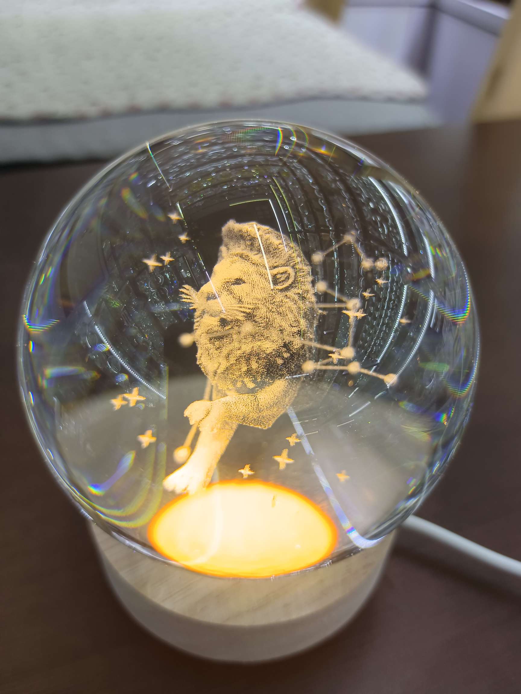 水晶工艺品，水晶小夜灯，暖光灯，小礼品，小摆件，内雕球，圣诞礼品，水晶球详情图8