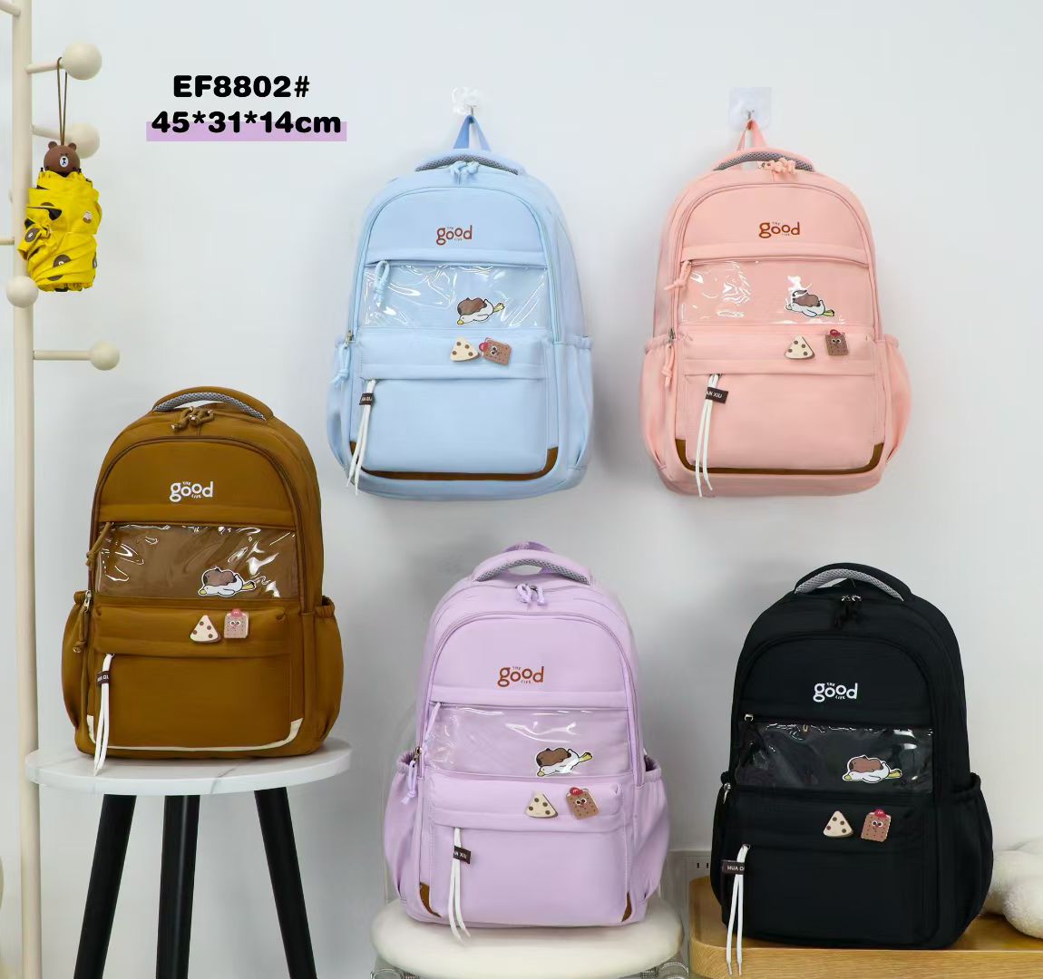 Fresh and light backpack, senior grade schoolbag, casual backpack, large-capacity student bag, waterproof lightweight computer bag detail image 10