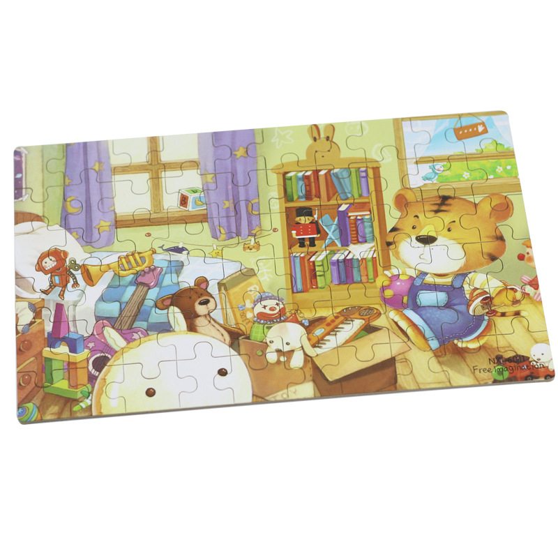 Wholesale of 60-piece iron box wooden jigsaw puzzles for children, animated cartoon flat jigsaw puzzle boards, and early education toys for babies Application Scenario