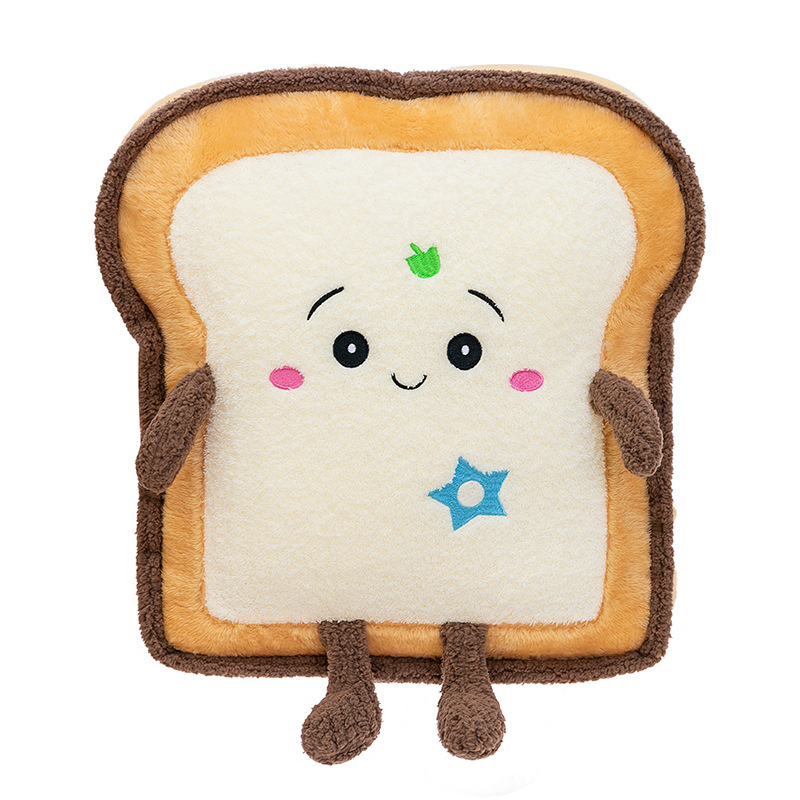 Creative and cute toast bread pillow, plush toy doll for girls to sleep, office wonder, long-sitting cushion Item Picture