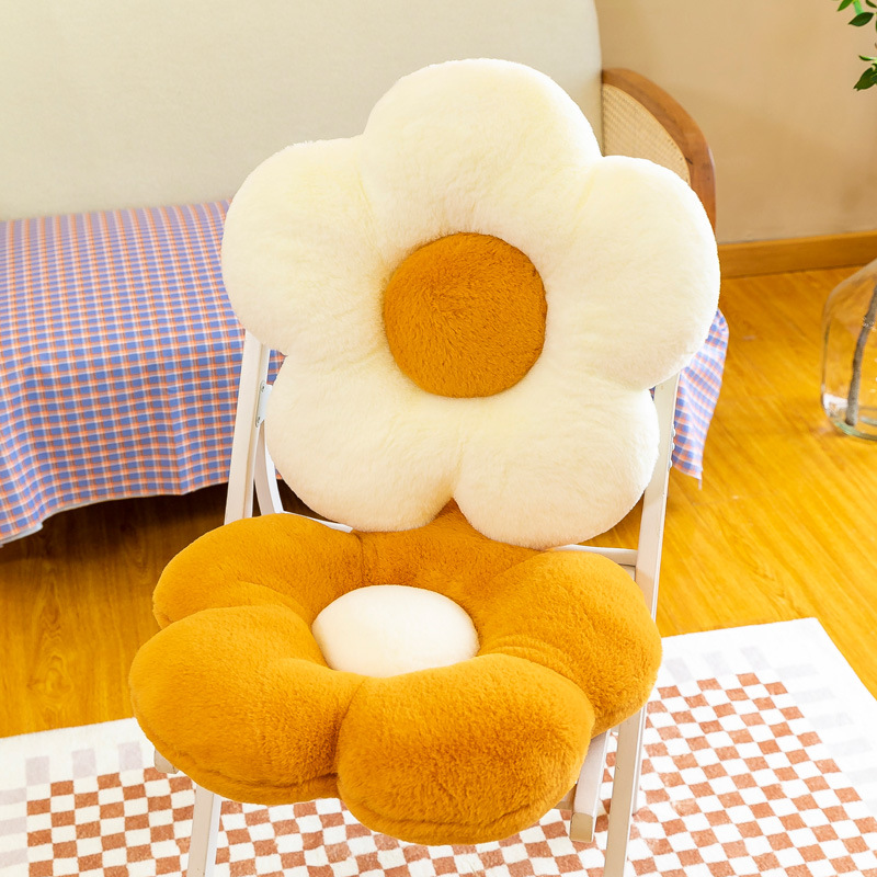 Xiaohongshu's popular flower seat cushion, round plush chair cushion, frellia flower bay window seat cushion, memory foam bottom cushion full figure