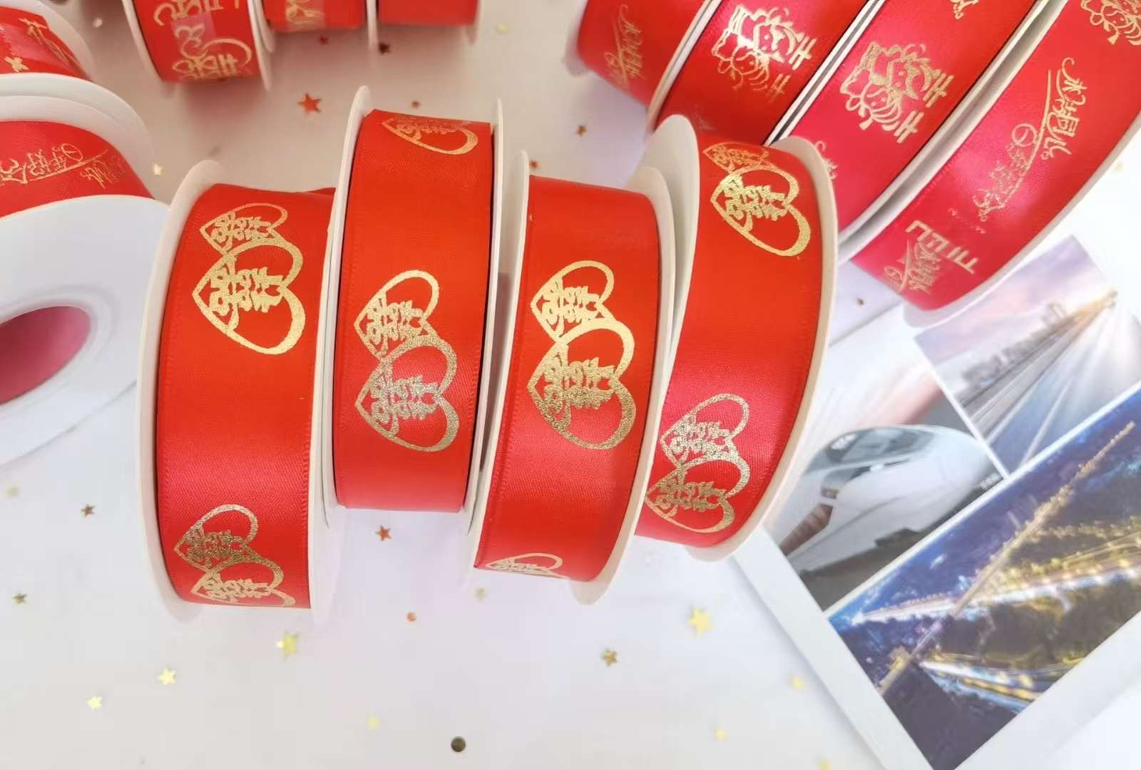 纺织皮革辅料提花人字织带缎带装饰用织带手工DIY材料25码  婚庆用品 喜字带详情图7
