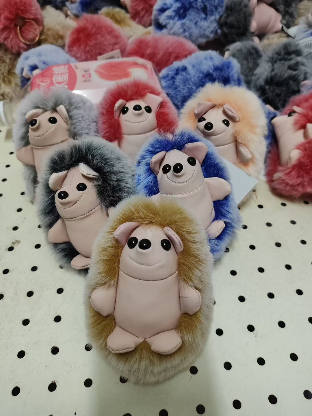 钥匙扣仿獭兔毛刺猬🦔毛绒挂件玩偶