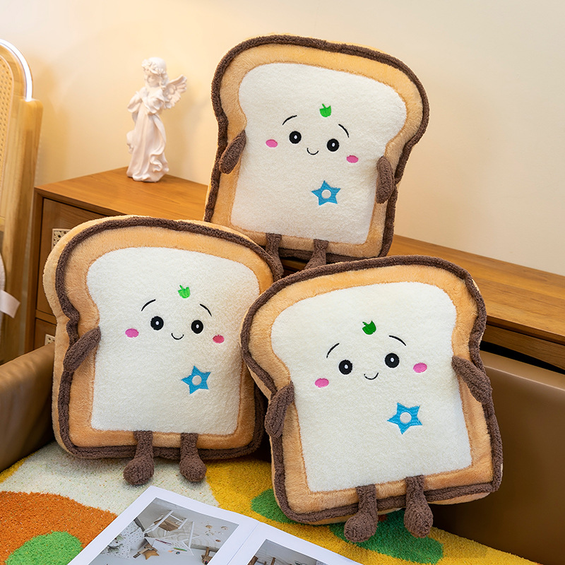 Creative and cute toast bread pillow, plush toy doll for girls to sleep, office wonder, long-sitting cushion Application Scenario