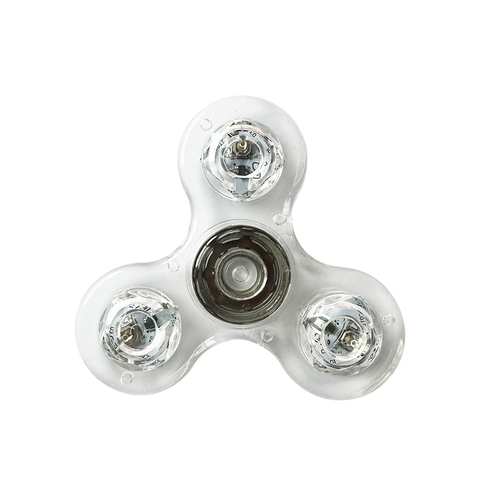 Wholesale transparent crystal LED light, colorful luminous fidget spinners, and PVC material cross-border fidget spinners toys Specification drawing