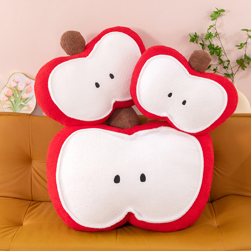 New InS-style cute cartoon apple throw pillow, girl sleeping bay window tatami cushion sofa lumbar support pillow Application Scenario