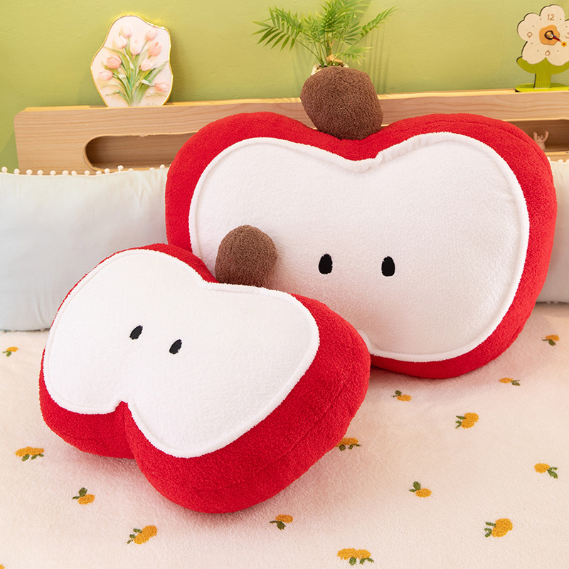 New InS-style cute cartoon apple throw pillow, girl sleeping bay window tatami cushion sofa lumbar support pillow details Picture