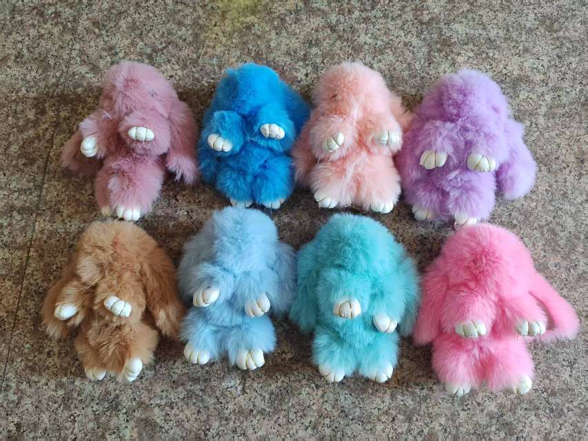 钥匙扣仿獭兔毛长耳兔毛绒挂件玩偶