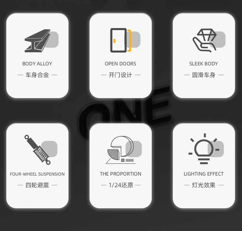 1/24 Smart Voice version Ideal ONE alloy car model, Huili Sound and Light toy car model pic 2