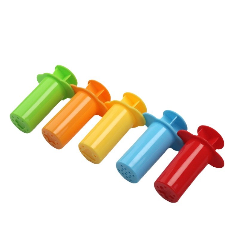 5-piece clay extrusion cylinder set, plasticine, colored clay, super clay, diy handmade noodle extrusion, clay baking, cake fondant tools Item Picture