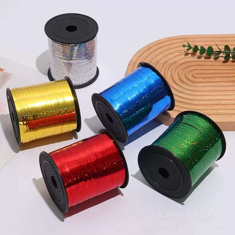 250-yard laser-coated iris ribbon birthday party flag rope, wedding room decoration ribbons of various lengths to choose from for birthday flag raising detail image 5