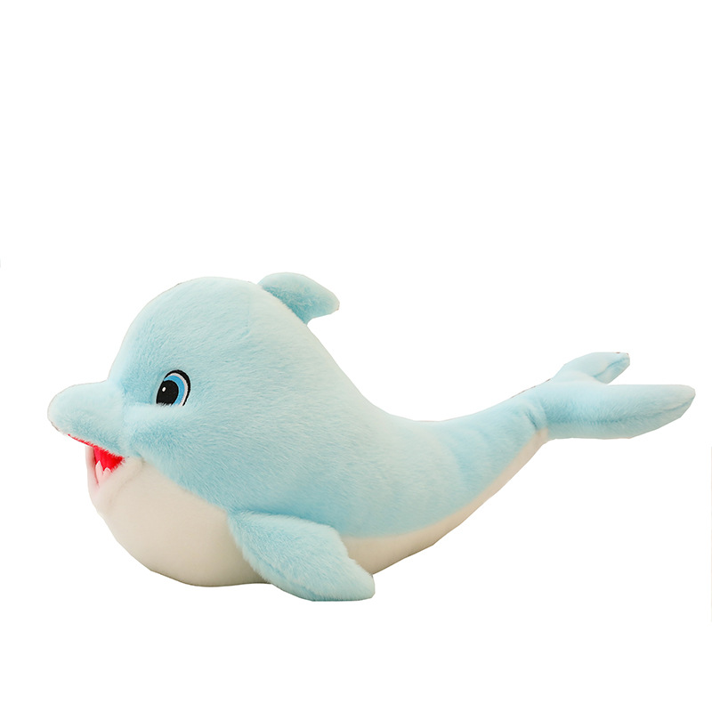 New dolphin plush toy doll, cute children and girls sleeping long pillow gift, aquarium animal doll Item Picture
