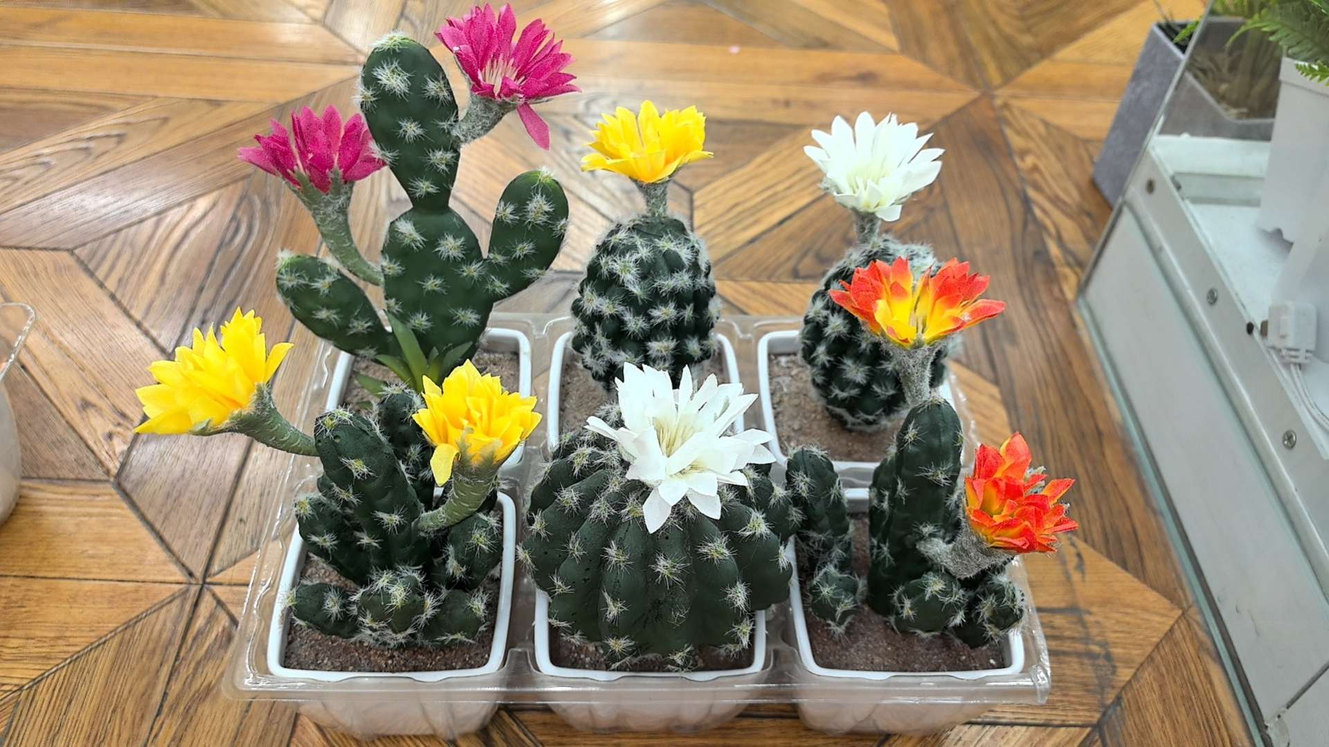 办公仿真园艺桃花假树蝴蝶兰仿真花剑兰盆栽装饰品文化摆件沙漠盆栽产品图