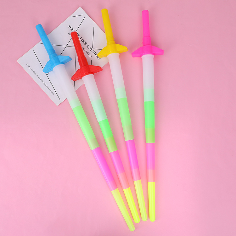 Large concert glow stick props, children's four-section glow sticks, telescopic sticks, flashing sticks, wholesale street toys Application Scenario