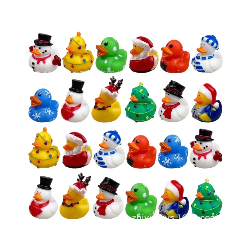 Cross-border best-selling Christmas duck, children's water play duck, Santa Claus party decoration, vinyl duck blind box, decorative toy Item Picture