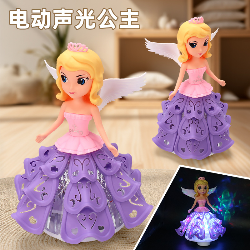 Luminous toys, electric lanterns, music, universal rotation, princesses, children, girls, Lantern Festival lanterns, hand-held lanterns, set up stalls details Picture