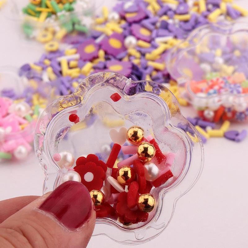 Qiaoqiao diy crystal resin, flowing sand oil filling, flower pearl, soft clay slice, flowing sand making materials Item Picture
