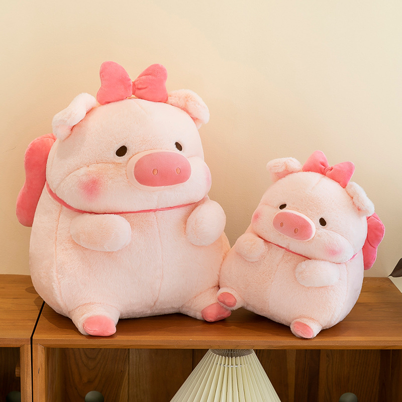 New cartoon bow Lulu Pig plush toy doll, girlish sleeping children's pillow doll wholesale full figure