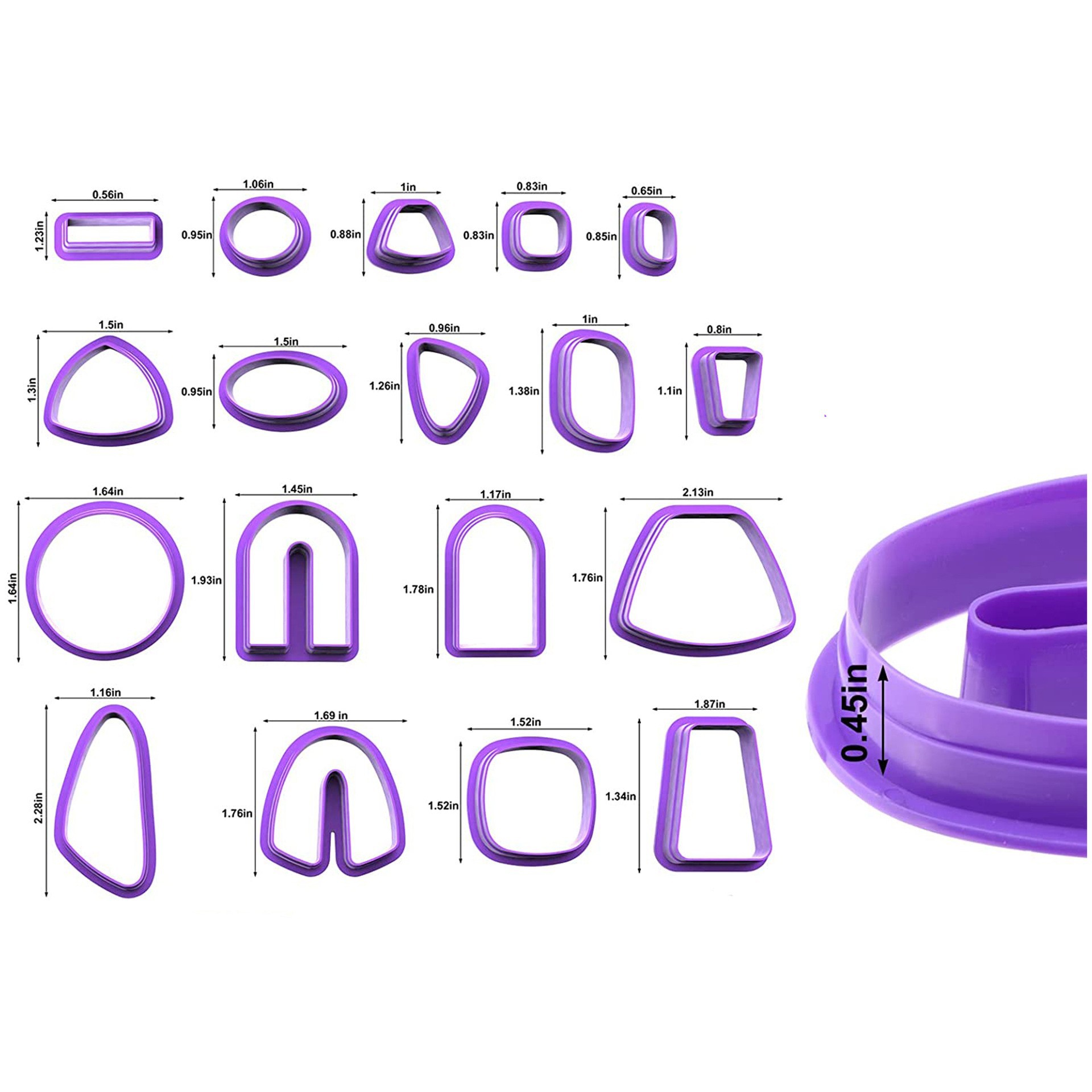 Cross-border best-selling 18-piece set of DIY soft clay molds, handcrafted clay cutters, and plastic clay earrings Item Picture